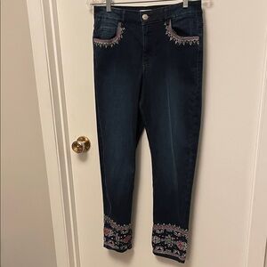 Carreli Embroidered Blue Jeans Size 10